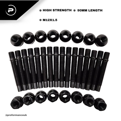 90mm STUD CONVERSION KIT M12X1.5 PACK OF 16 STUDS + NUTS