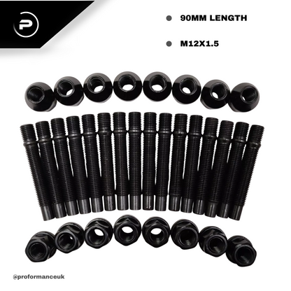 90mm STUD CONVERSION KIT M12X1.5 PACK OF 20 STUDS + NUTS FITS M2 M3 M4