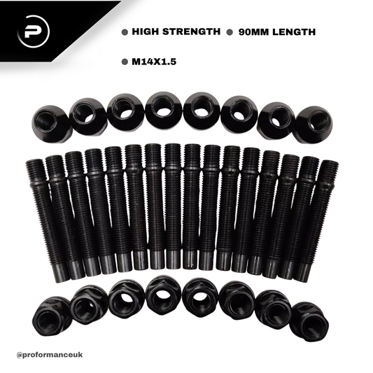 90mm STUD CONVERSION KIT M14X1.5 PACK OF 20 STUDS + NUTS FITS VW SCIROCCO GTI R